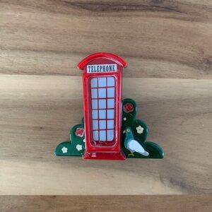 Erstwilder London Calling Brooch telephone booth pin New With Defect 1